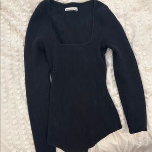Abercrombie&Fitch Black Ribbed Knit Bodysuit Size Medium